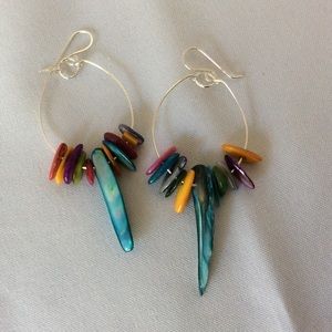 Moved to boutique 💕Handmade Colorful Shell Hoops